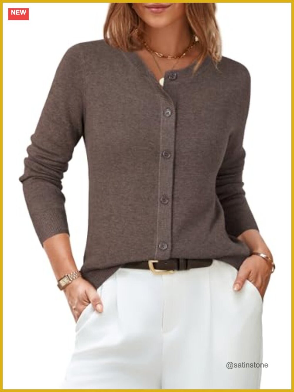 Wool Blend Button Down Cardigan Long Sleeve Business Casual Sweater